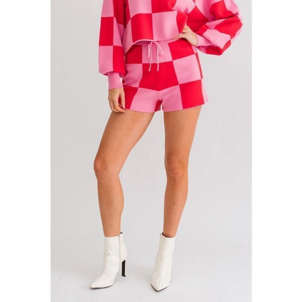Le Lis Checkered Shorts NEW NWT